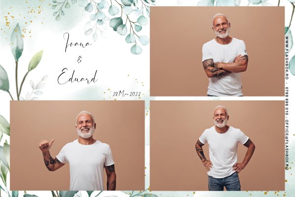 314-template-cabina-foto-3-cadre-verde-frunze-natura